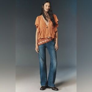 Pilcro Low-Rise Flared Jeans